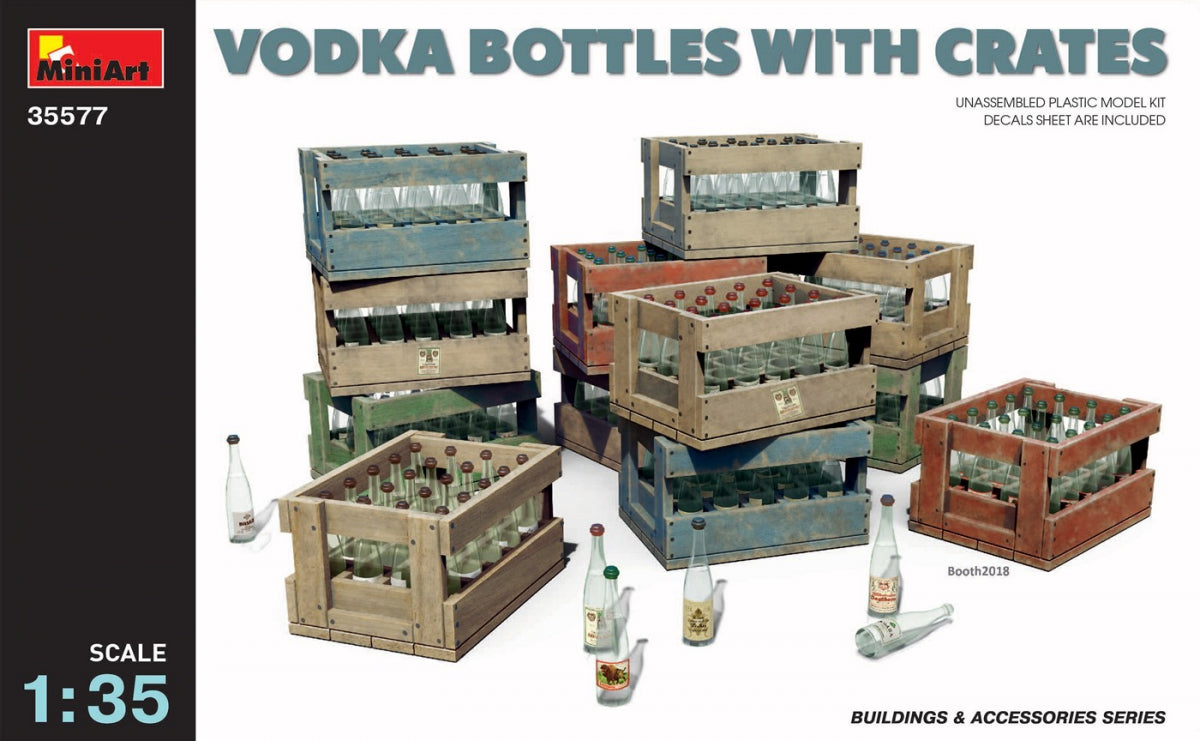 MiniArt Vodka Bottles with crates 1/35