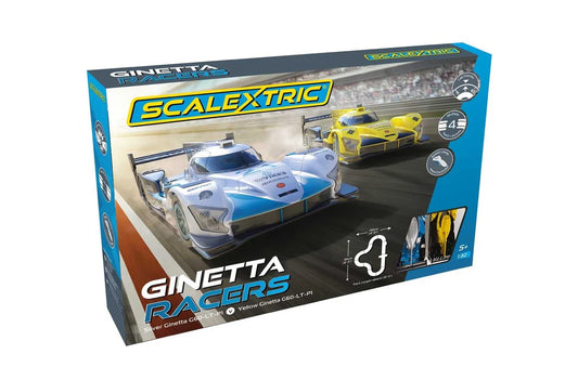 Scalextric Silver Ginetta G60-LT-P1 Vs Yellow Ginetta G60-LT-P1