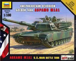 ZVEZDA 1/100 M1A1 ABRAMS US MAIN BATTLE TANK