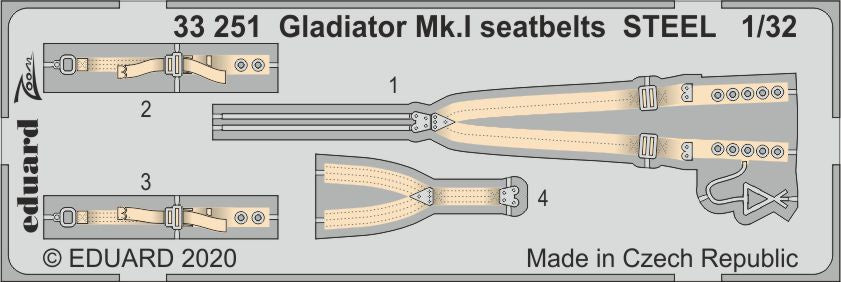 EDUARD 1/32 GLADIATOR MK 1 SEATBELTS STEEL