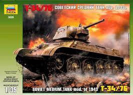 ZVEZDA 1/100 T-34/76 SOVIET MED TANK