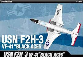 ACADEMY 1/72 USN F2H-3 BANSHEE VF-41 BLACK ACES