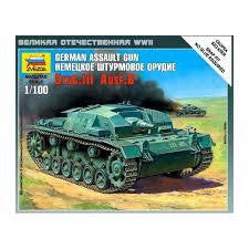 ZVEZDA 1/100 GERMAN ASSAULT GUN STUG3 AUSF B