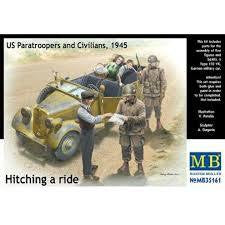 MASTERBOX 1/35 US PARATROOPERS & CIVILIANS HITCHING A RIDE