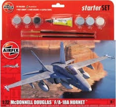 AIRFIX 1/72 F/A-18A HORNET STARTER SET (WITH PAINT & GLUE)