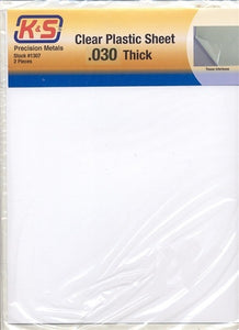 K&S 1310 0.30" CLEAR PLASTIC SHEET 2 PIECES