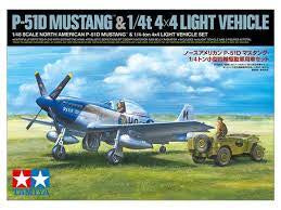 TAMIYA 1/48 P-51D MUSTANG & 4X4 LIGHT VEHICLE
