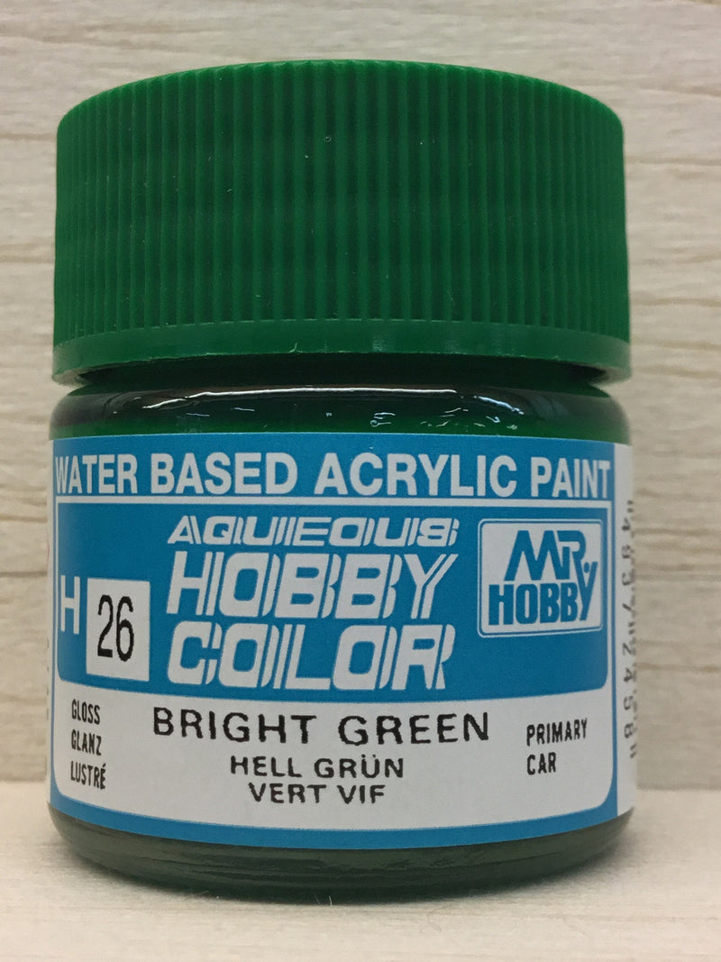 Toys 4 U 7777 MR Hobby GUNZE AQUEOUS Color Acrylic H26 Bright Green Model  KIT Paint 10ml /Item# G4W8B-48Q44275