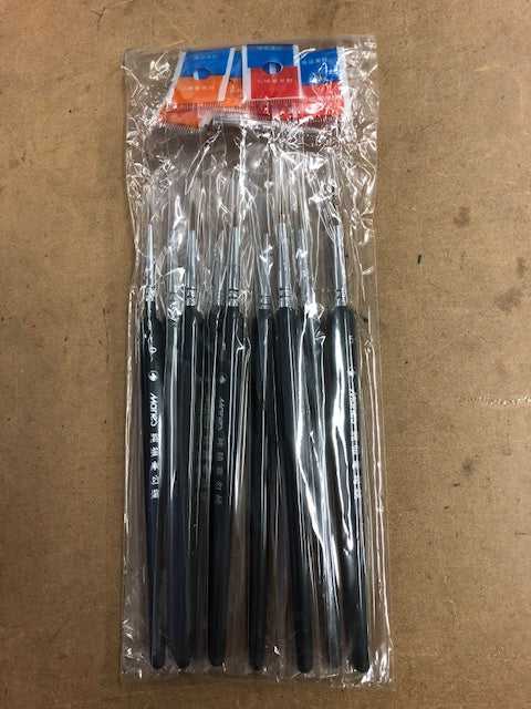 BRUSHES 9 PACK ASSORTED