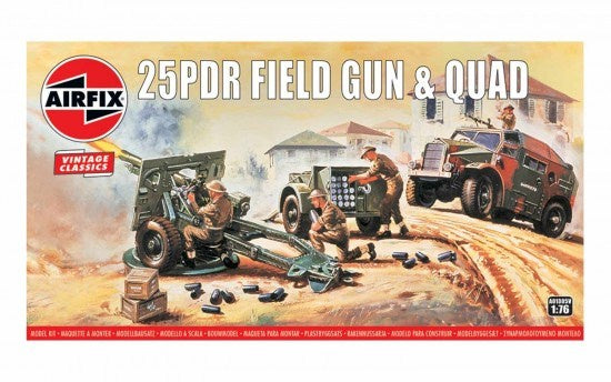 AIRFIX 1/76 25 PDR FIELD GUN & QUAD GUN TRACTOR