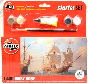AIRFIX 1/400 MARY ROSE STARTER SET (WITH PAINT & GLUE)
